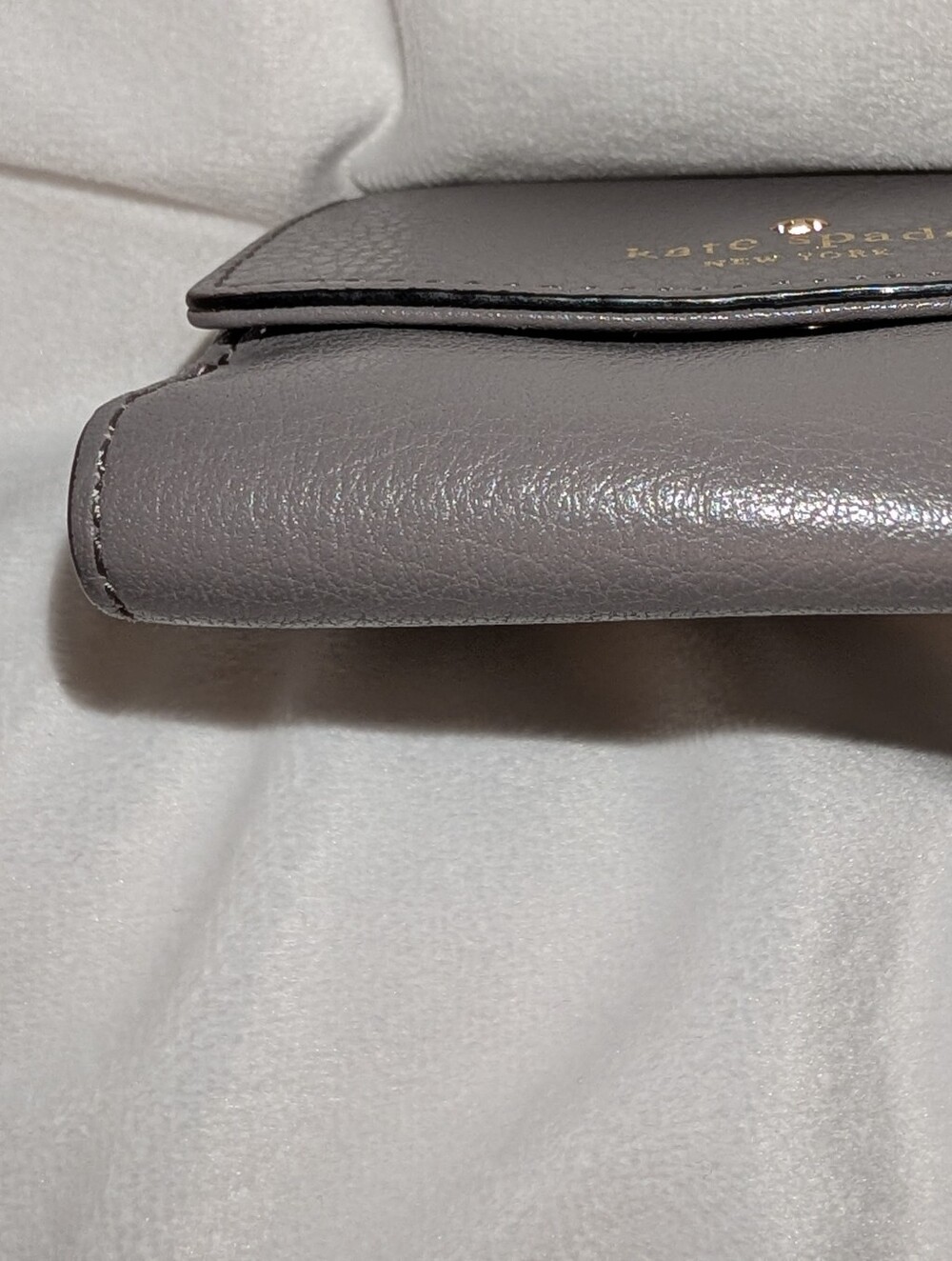 Kate Spade Jackson Street Jada Pebbled Leather Compact Wallet in Taupe Gray GUC - Picture 10 of 11
